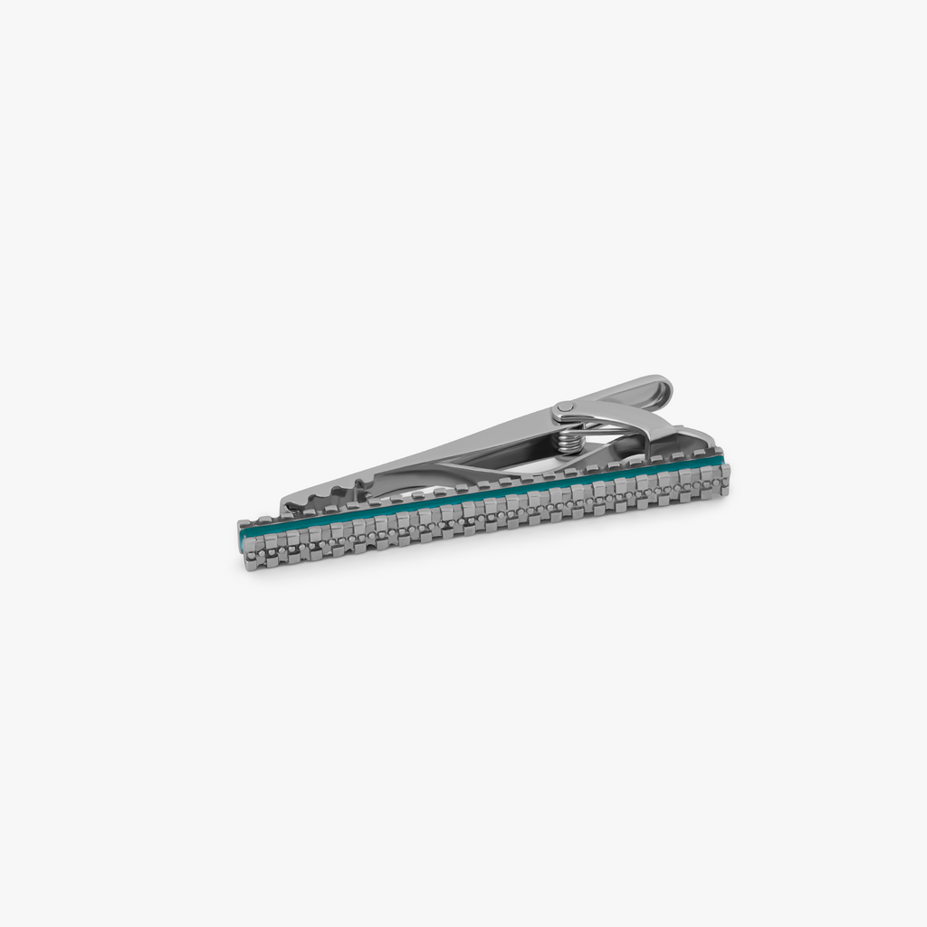 Silver Palladium Plated Heritage Tie Clip