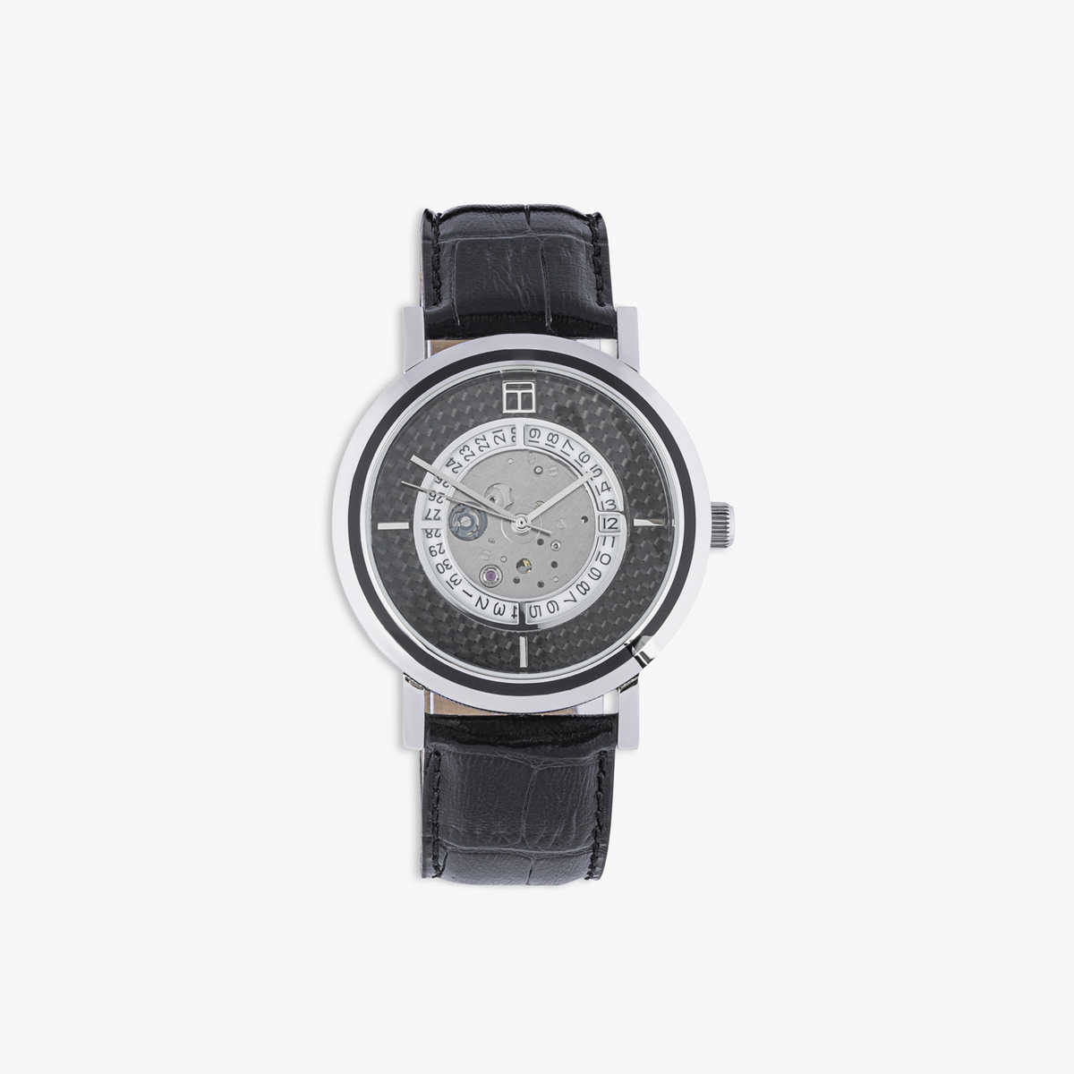 Esposto Leather Automatic Watch Carbon Fibre Steel