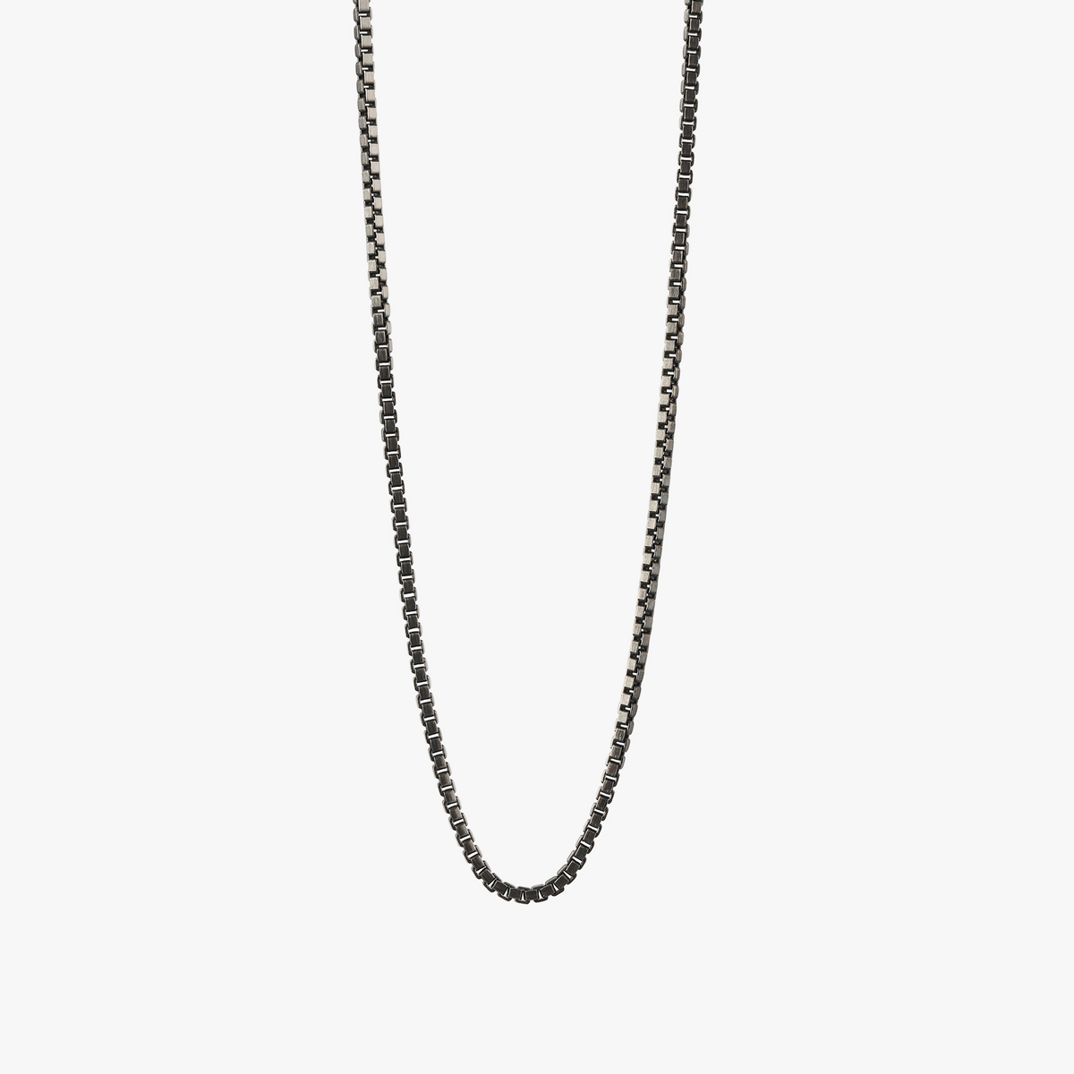 Silver Rhodium Sterling Silver Classic Box Chain Necklace