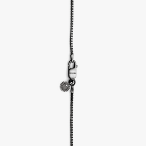 Silver Black Rhodium Sterling Silver Classic Box Chain Necklace